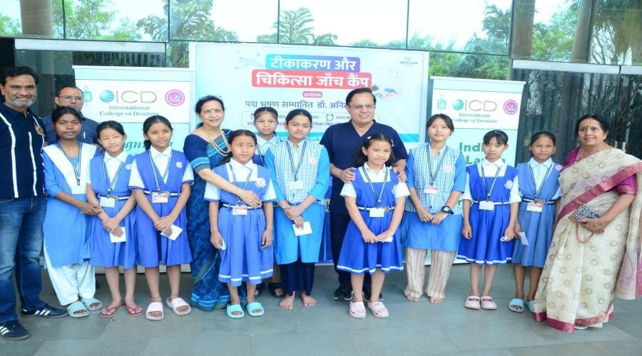शिक्षा भारती द्वारा संचालित वनवासी छात्रावास की छात्राओं के लिए बहुआयामी स्वास्थ्य जांच शिविर का आयोजन