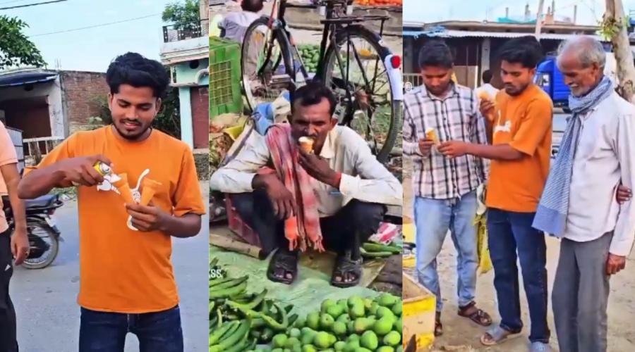Prayagraj Viral Prank Video: गरीबों को आइसक्रीम के नाम पर केमिकल खिलाने वाला फंस गया लड़का